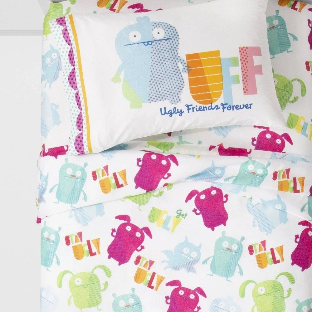 Uglydolls 3 Piece‎ Twin Sheet Set Super Soft Kids Bedding Flat Fitted Pillowcase